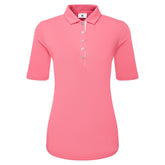 FootJoy Half Sleeve Ruched Lisle - dames golf poloshirt (roze limonade)